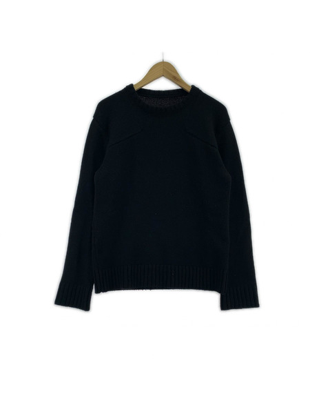 K8.0 hug+ knit ウールカシミヤシルク  クルーネックニット ブラック