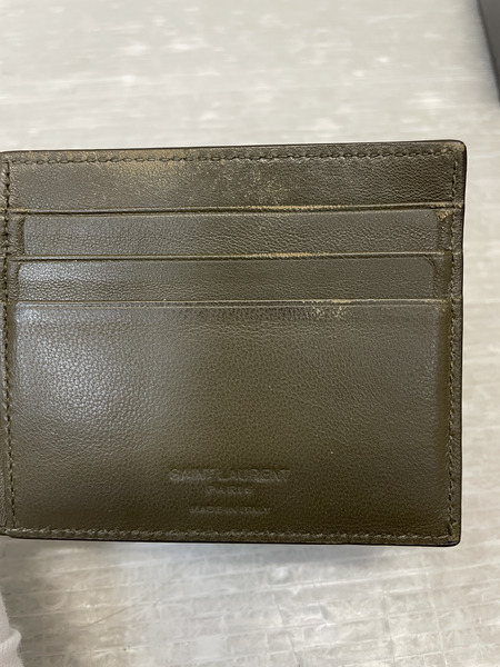 SAINT LAURENT マネークリップ コンパクトウォレット オリーブ