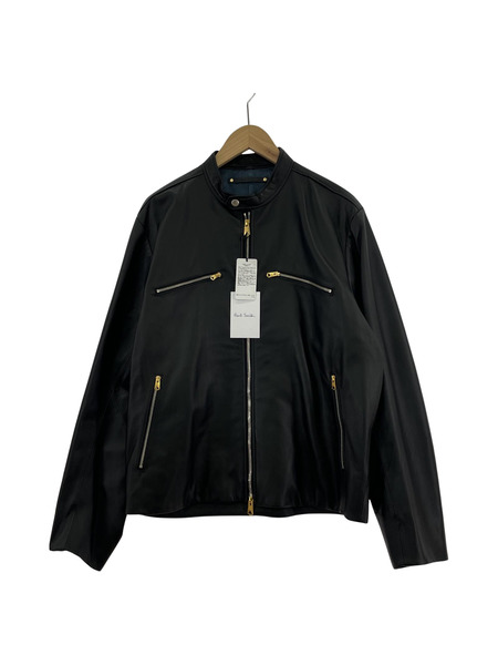 Paul Smith 羊革 シングルレザーライダースジャケット L2 黒 233-173