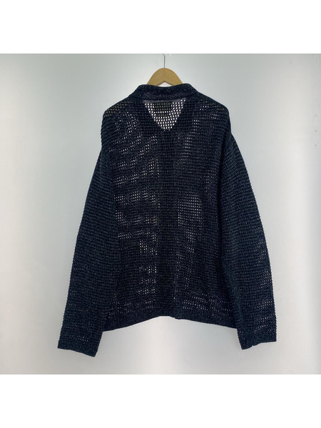 YOKE 長袖シャツ MESH KNITTED SHIRT CARDIGAN 3 ネイビー[値下]