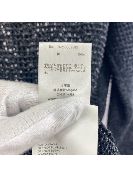 YOKE 長袖シャツ MESH KNITTED SHIRT CARDIGAN 3 ネイビー[値下]