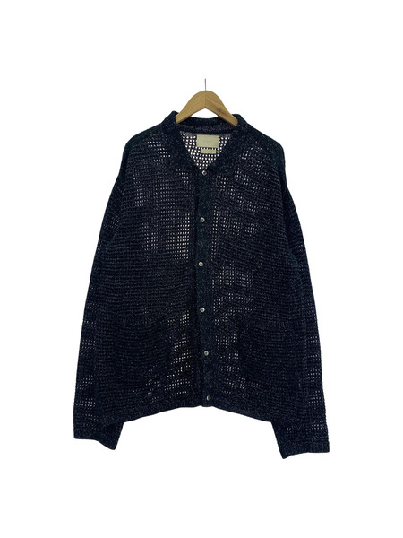 YOKE 長袖シャツ MESH KNITTED SHIRT CARDIGAN 3 ネイビー[値下]