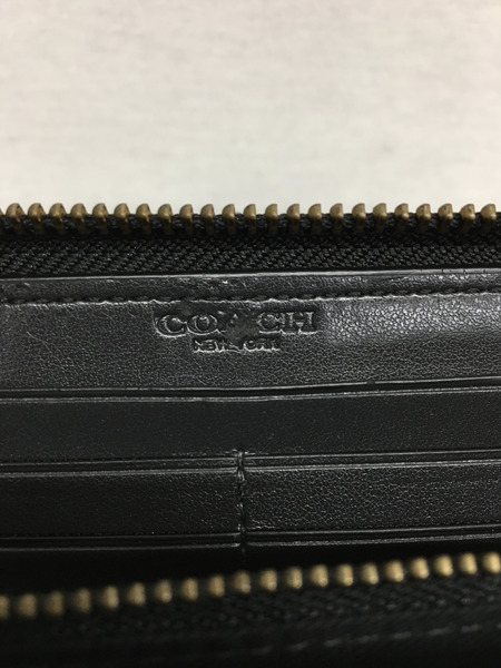 COACH　長財布 レザーラウンドジップウォレット