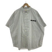 WIND AND SEA×HANGOVERZ S/S ロゴ刺繍ストライプシャツ ホワイト/ブラック (XL)