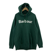 Barbour ロゴプリントパーカー グリーン(L)