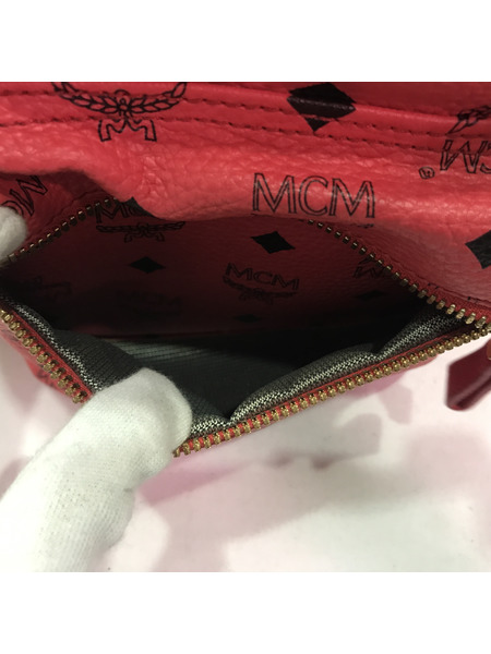 MCM バックパック スタッズ 総柄 ピンク