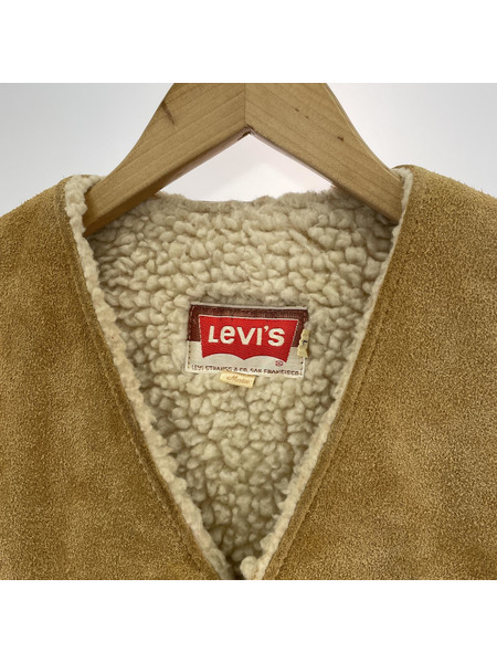 70s Levi's スウェード ムートンベスト L ベージュ