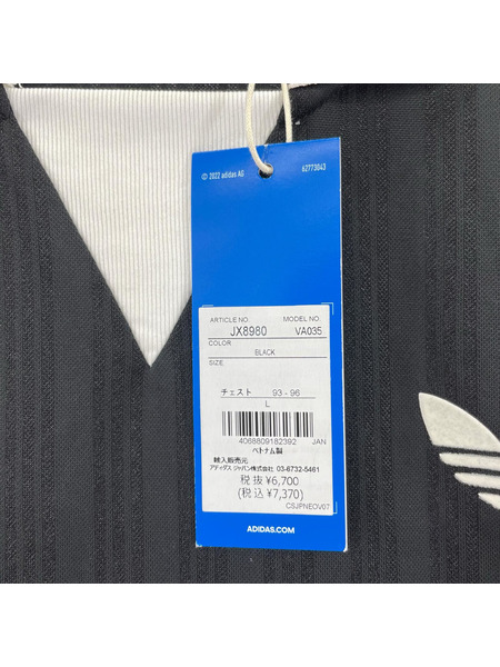 adidas 半袖Tシャツ・カットソー 襟付キ ゴーリートップ 黒 (L)