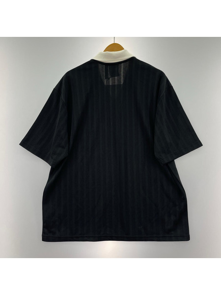 adidas 半袖Tシャツ・カットソー 襟付キ ゴーリートップ 黒 (L)