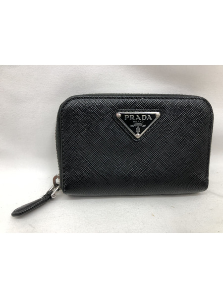 小銭入れ・コインケース サフィアーノ ラウンドジップコインケース ブラック