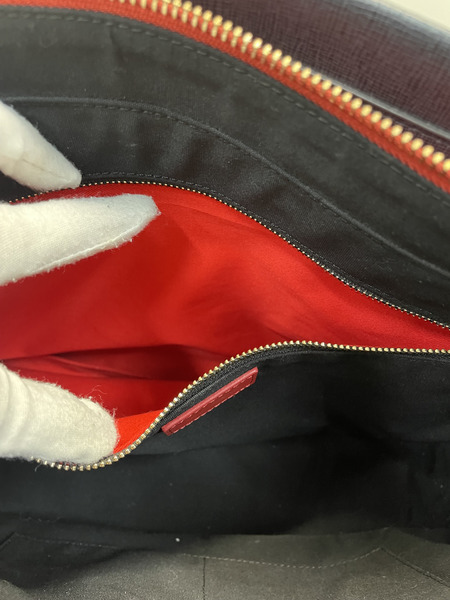 Paul Smith カラーブロック レザーハンドバッグ ネイビー×レッド[値下]