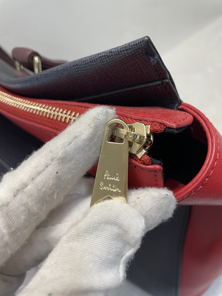 Paul Smith カラーブロック レザーハンドバッグ ネイビー×レッド[値下]