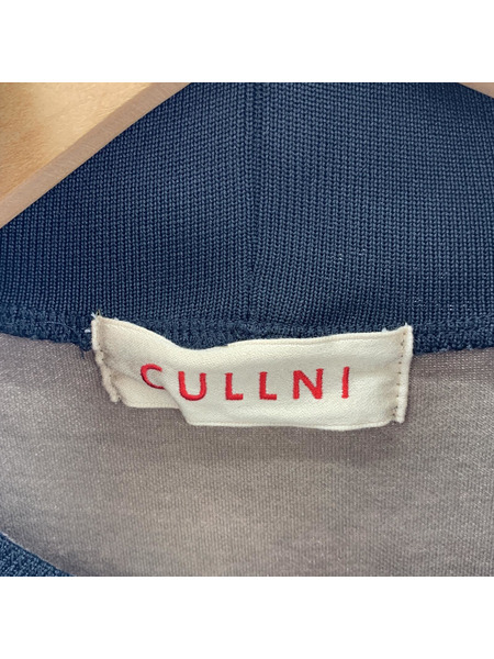 CULLNI 刺繍 ハイネック L/Sカットソー オリーブ/ブラック