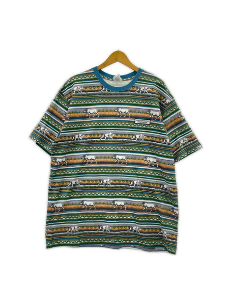 thisisneverthat 半袖TシャツPrinted LION Stripe Tee/Blue(L)