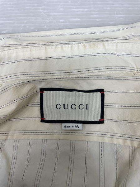 GUCCI ストライプドレスシャツ 48 アイボリー[値下]