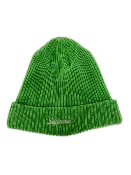 Supreme ニットキャップ 刺繍ロゴ ライトグリーン