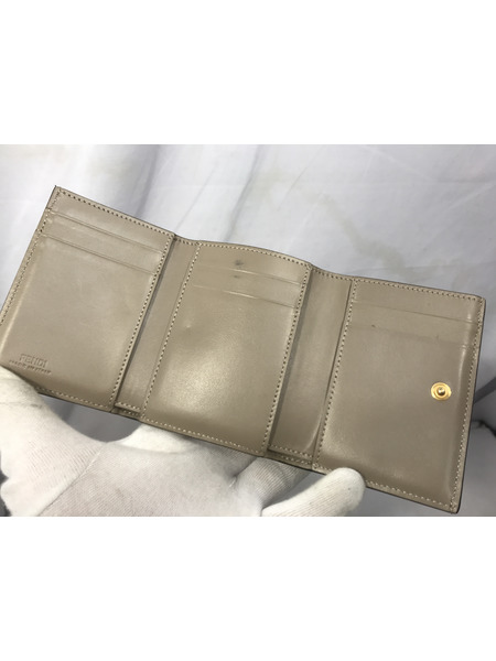 コンパクトウォレット 三つ折り財布 ベージュ 8M0480