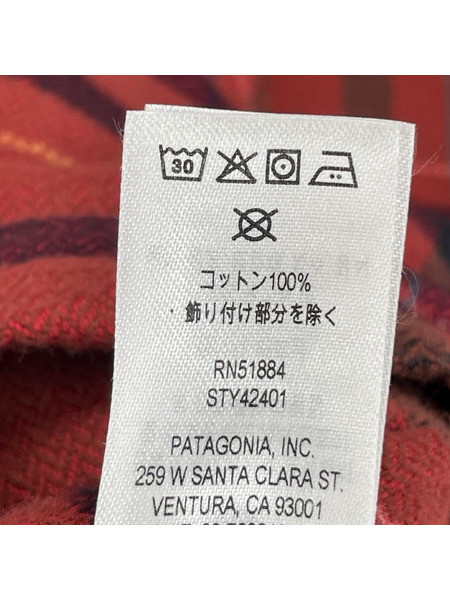 patagonia 長袖シャツ ネルシャツ レッド S