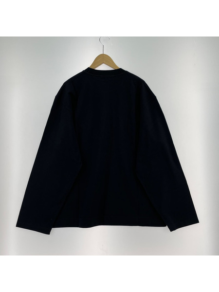 Acne Studios 25SS ロゴ刺繍 鹿ノ子L/Sカットソー L ブラック