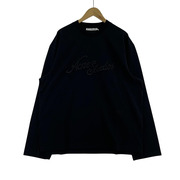 Acne Studios 25SS ロゴ刺繍 鹿ノ子L/Sカットソー L ブラック