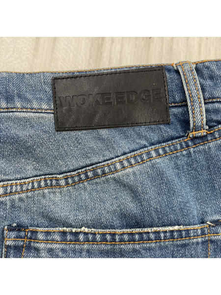 WORK EDGE Patchwork Denim パッチワークデニムパンツ (XL) ブルーインディゴ