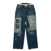 WORK EDGE Patchwork Denim パッチワークデニムパンツ (XL) ブルーインディゴ