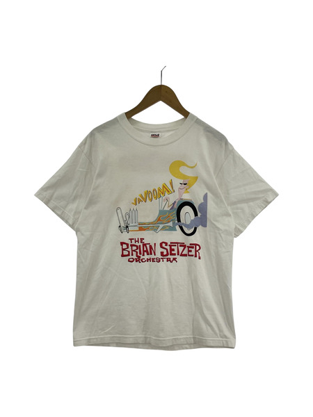 90s THE BRIAN SETZER ORCHESTRA VAVOOM バンドTシャツ(M) ホワイト