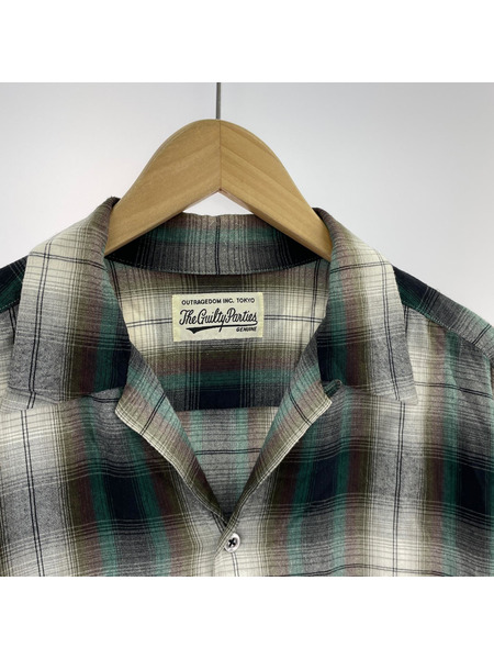 WACKO MARIA オンブレチェックレーヨン長袖シャツ XL