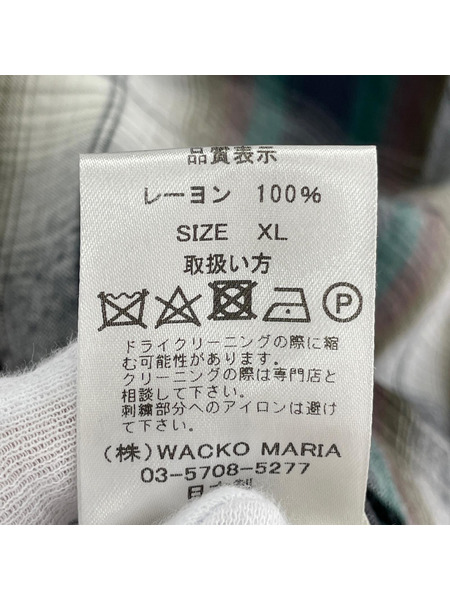 WACKO MARIA オンブレチェックレーヨン長袖シャツ XL