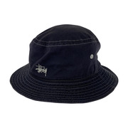 STUSSY 90s 紺タグ 台湾製 ステッチバケットハット ネイビー