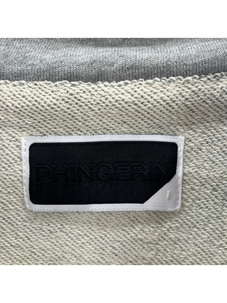 PHINGERIN ハーフジップスウェット L グレー PD-252-HCS-011