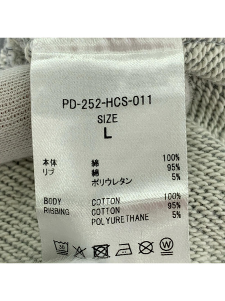 PHINGERIN ハーフジップスウェット L グレー PD-252-HCS-011