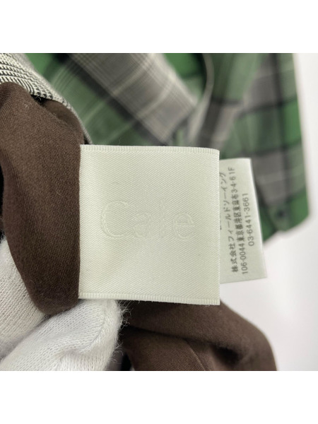 ジャケット cale チェックジャケット 緑 (3)