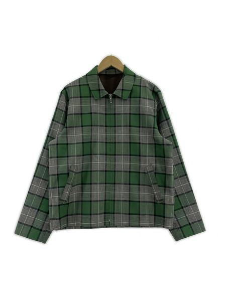 ジャケット cale チェックジャケット 緑 (3)