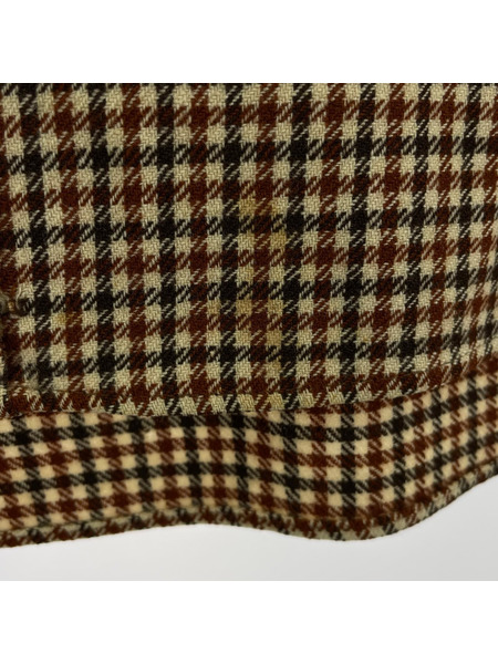 長袖シャツ 70s ウール チェック (Ｍ)