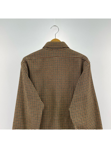 長袖シャツ 70s ウール チェック (Ｍ)