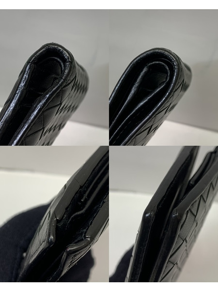 Bottega Veneta イントレチャート 二つ折り財布 BLK 本体のみ ボッテガヴェネタ 財布 ウォレット コンパクトウォレット[値下]