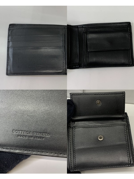 Bottega Veneta イントレチャート 二つ折り財布 BLK 本体のみ ボッテガヴェネタ 財布 ウォレット コンパクトウォレット[値下]
