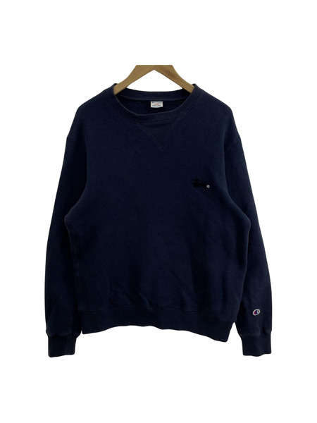 STUSSY Champion 前V スウェット 紺 L