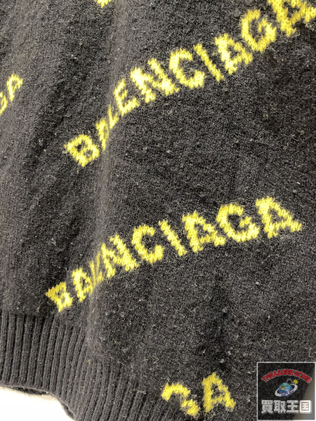 BALENCIAGA 19AW BALENCIAGA ALLOVER LOGOCrewneckKnit