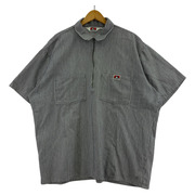 BEN DAVIS 半袖シャツ USA製 ハーフジップシャツ ヒッコリー XL