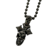BILL WALL LEATHER ネックレス スカル クロス ボールチェーンネックレス SV925