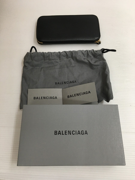 BALENCIAGA エブリデイ ラウンドジップウォレット BLK