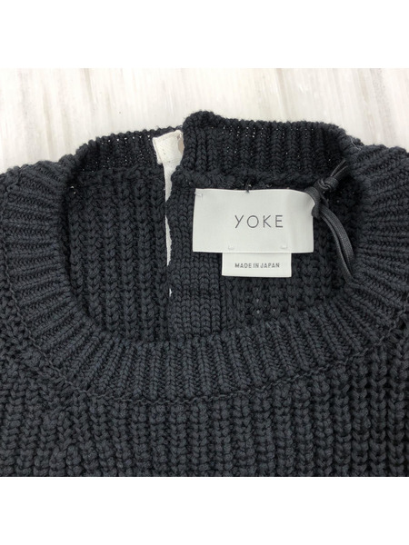 YOKE 5G BACK ZIP OVERSIZED RIB KNIT (S) YK20SS0111S-H