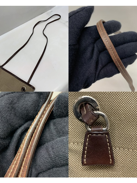 PRADA ロゴ ジャガード キャンバス ショルダーバッグ BEG 本体のみ プラダ 鞄 カバン ポシェット