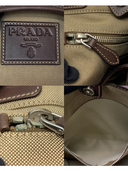 PRADA ロゴ ジャガード キャンバス ショルダーバッグ BEG 本体のみ プラダ 鞄 カバン ポシェット