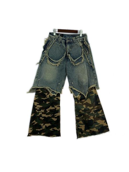 デニム・ジーンズ COZY WORLD WIDE カモ 切替デニム[値下]