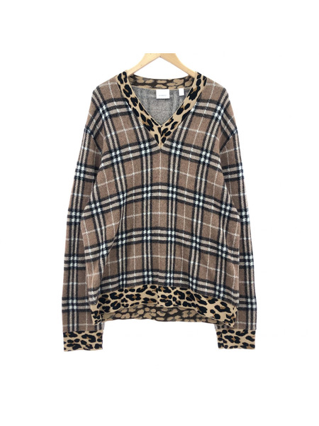 BURBERRY ニットカーディガン レオパード 4559477