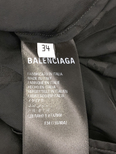 Balenciaga/ロゴ総柄リボンブラウス/34