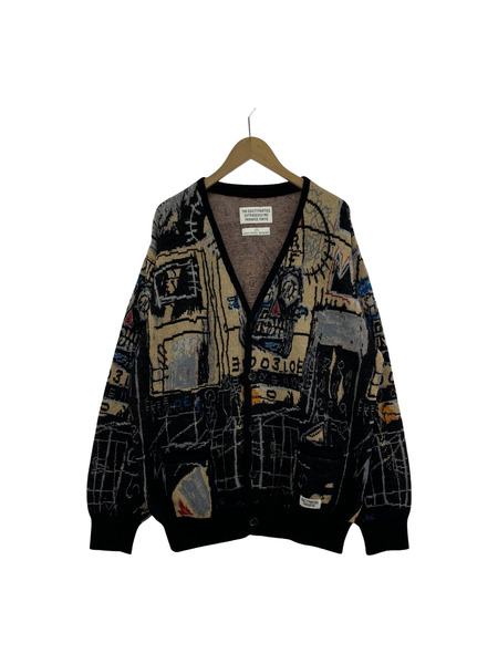 WACKO MARIA×JEAN-MICHEL BASQUIAT 22AW MOHAIR KNIT JACQUARD CARDIGAN モヘアカーディガン L